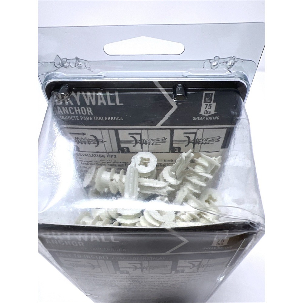 E-Z Ancor #25310 - Twist-N-Lock 75 lb. Self-Driving Drywall Anchor 50pc NIP 5/8" - Picture 9 of 13